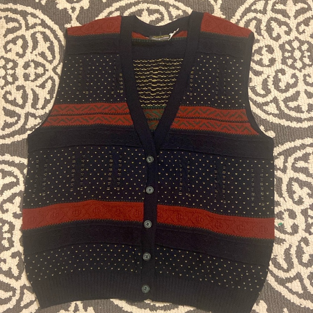 90s Vintage Preppy Dad Sweater Vest size Large
